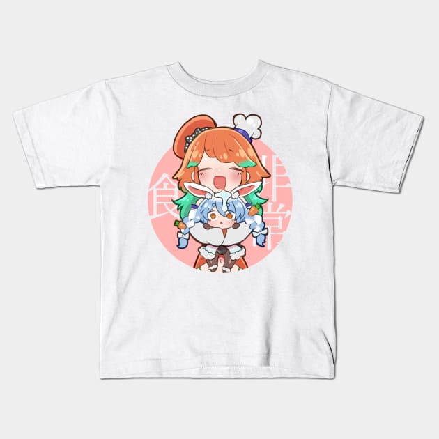 Takanashi Kiara Hugging Pekora Rabbit! Kids T-Shirt by SaucyBandit